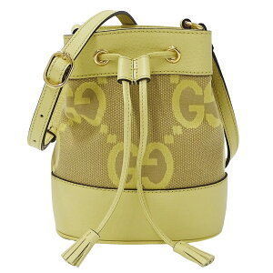 Gucci Jumbo GG Bucket Bag Shoulder Bag yellow beige Leather